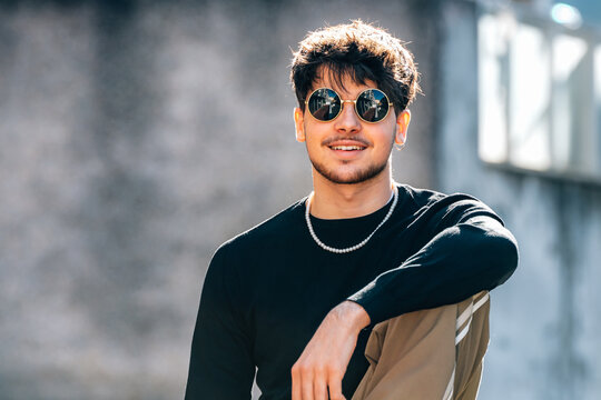 portrait of young man with sunglasses