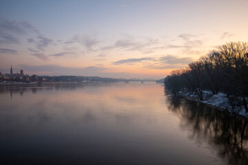 woda, sundown, jezior, niebo, krajobraz, 