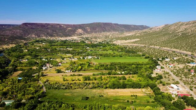 Velarde with Rio Grande river in Northern New Mexico.