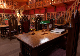 3D Rendering Gothic Library