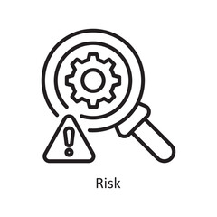 Risk Vector Outline Icon Design illustration. Assessment Symbol on White background EPS 10 File