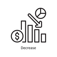 Decrease  Vector Outline Icon Design illustration. Assessment Symbol on White background EPS 10 File