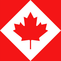 Red background with maple leaf, flag of Canada