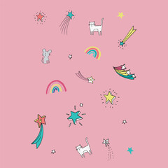 cartoon animals collection illustration for print