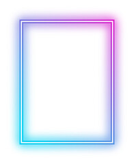 Blue purple neon square frame