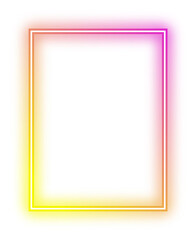 Yellow pink neon square frame