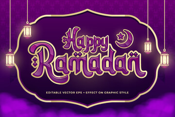 decorative ramadan editable text effect vector