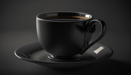 Coffee Black Cup Mug Illustration Art Generative AI