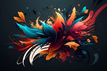 Colorful Abstract Floral Background. Generative AI