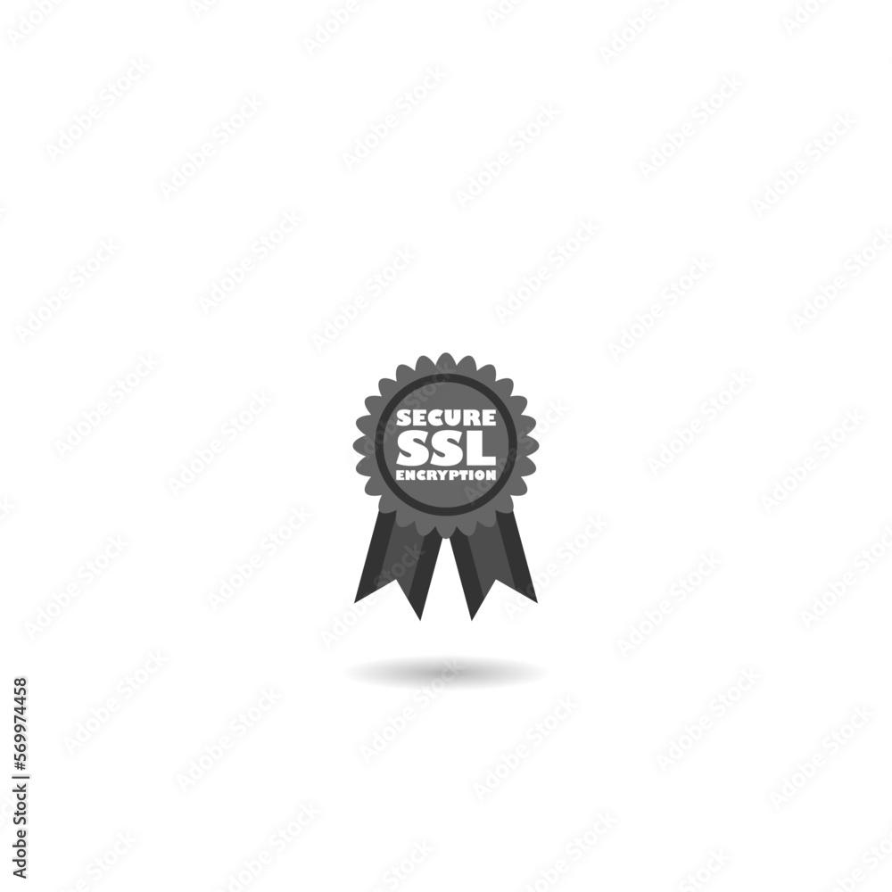 Poster ssl protection secure icon with shadow