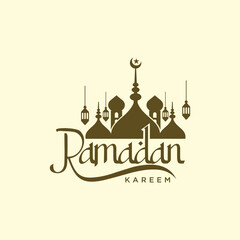 ramadan kareem vector set logo to welcome ramadan holy month of muslims template