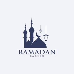 ramadan kareem vector set logo to welcome ramadan holy month of muslims template