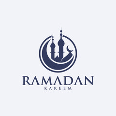 ramadan kareem vector set logo to welcome ramadan holy month of muslims template
