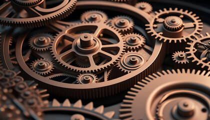 Close-up of gears in motion: A photo showing gears moving in close detail to highlight the intricate mechanism of tribology
