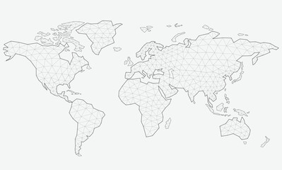 Fototapeta na wymiar Vector low polygonal world map.