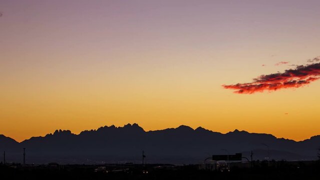 Time-lapse of Organ Mountains in Las Cruces, New Mexico.