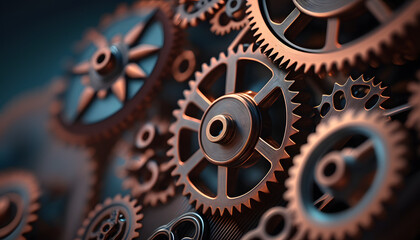 Close-up of gears in motion: A photo showing gears moving in close detail to highlight the intricate mechanism of tribology