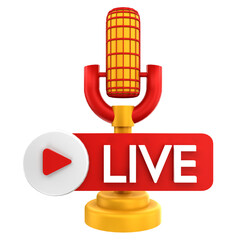 3d render live streaming illustration