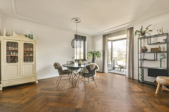 Spacious room with dining zone and balcony