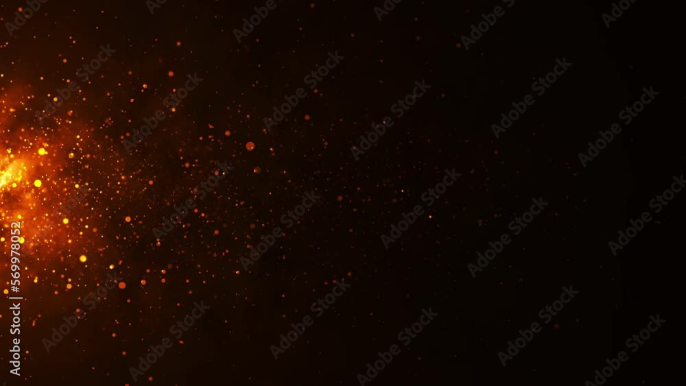 Wall mural particle fire background animation, futuristic mysterious flowing digital particles wave de-focus vi