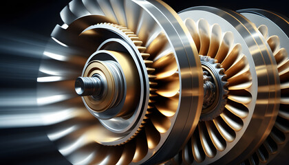 High-speed gears in motion: A photo of high-speed gears rotating to demonstrate the challenges and importance of tribology in high-stress mechanical systems.