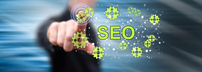 Man touching a seo concept