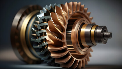 High-speed gears in motion: A photo of high-speed gears rotating to demonstrate the challenges and importance of tribology in high-stress mechanical systems.