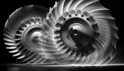 High-speed gears in motion: A photo of high-speed gears rotating to demonstrate the challenges and importance of tribology in high-stress mechanical systems.