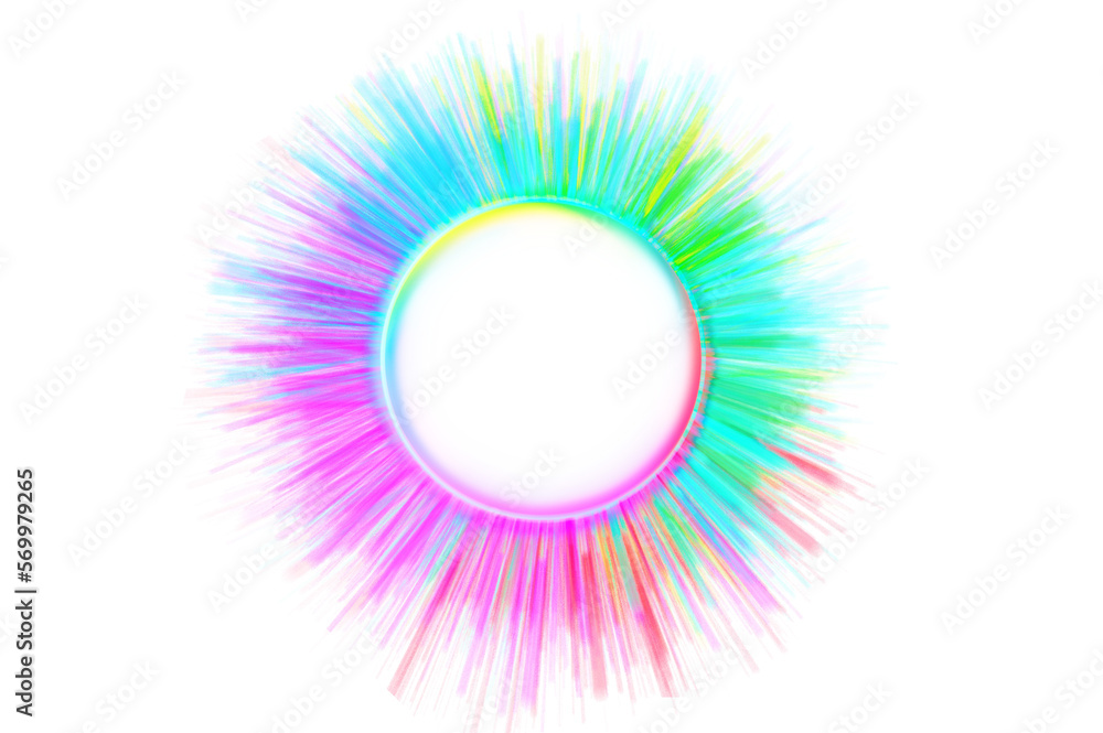 Poster colorful circle frame circle light frame isolated on transparent background png file