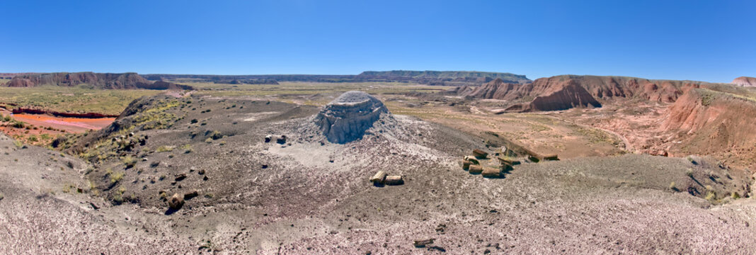 View from the summit of Squared Off Butte along the Onyx Trail in Petrified Forest National Park Arizona.