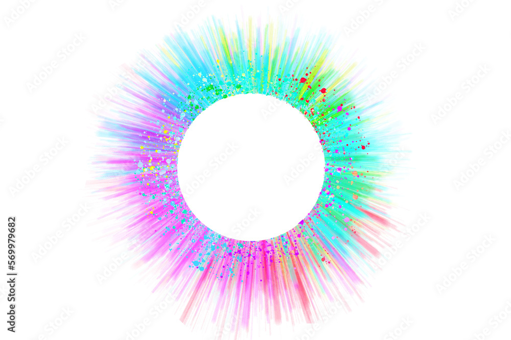 Poster colorful circle frame circle light frame isolated on transparent background png file