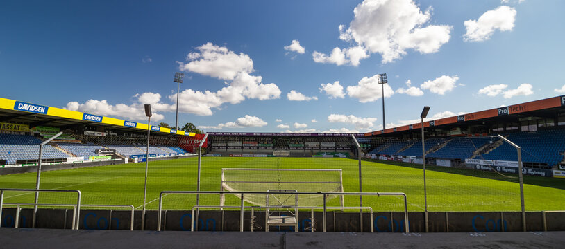 Haderslev Fodboldstadion (Sydbank Park), home stadium for S&oslash;nderjyskE Fodbold football club. Haderslev, Syddanmark, Denmark - August 2022