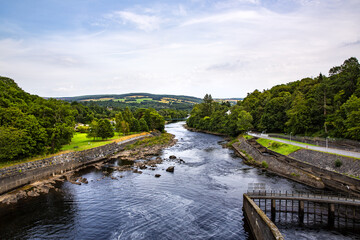 Fototapeta premium Pitlochry, a walk along the River Tummel in the heart of Perthshire