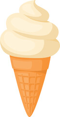 Soft ice cream icon. Cartoon sweet swirl