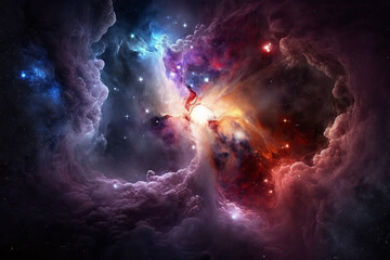 Obraz na płótnie Canvas Nebula in the universe. generative ai