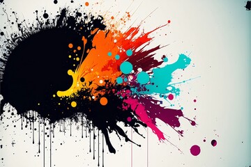 A colorful abstract paint splatter art background for project