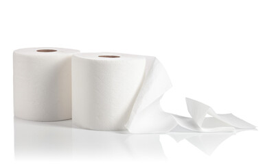 Paper towels isolated on a white background.