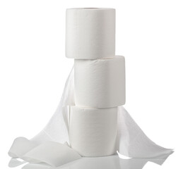 Paper towels isolated on a white background.