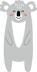 Koala character in scandinavian style. Cute animal print