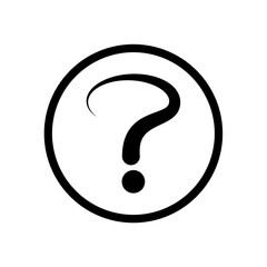 question mark symbol in trendy flat design