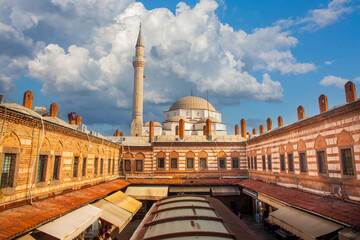 Awesome view of Kizlaragasi Han Caravanserai and Hisar Mosque in Izmir, Turkey. Izmir is a popular...