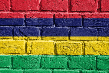 Flag of Mauritius on the wall