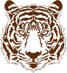tiger head  illustration, can be used for logos, mascots, clothing, and more isolated in white background