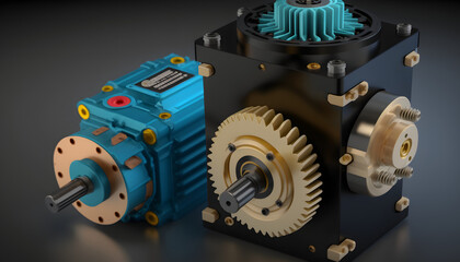 Servo motor and gear system: A photo showing a servo motor and gear system, highlighting the integration of mechanical and electrical systems in mechatronics.