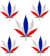 Flag of Thailand in Marijuana leaf shape. The concept of legalization Cannabis in Thailand. Medical cannabis illustration. 