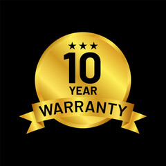 gold warranty badge vector logo template