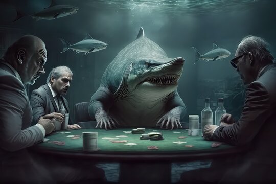 a shark in the poker table