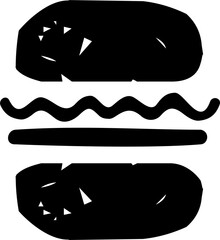 Burger icon | Illustration of a hamburger | Minimal burger symbol | Food Vector