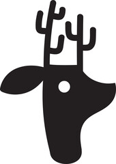 Deer symbol | Reindeer logo | Minimalist deer mascot | Deer Icon Vector