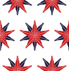 Starfishes seamless pattern | Nautical pattern